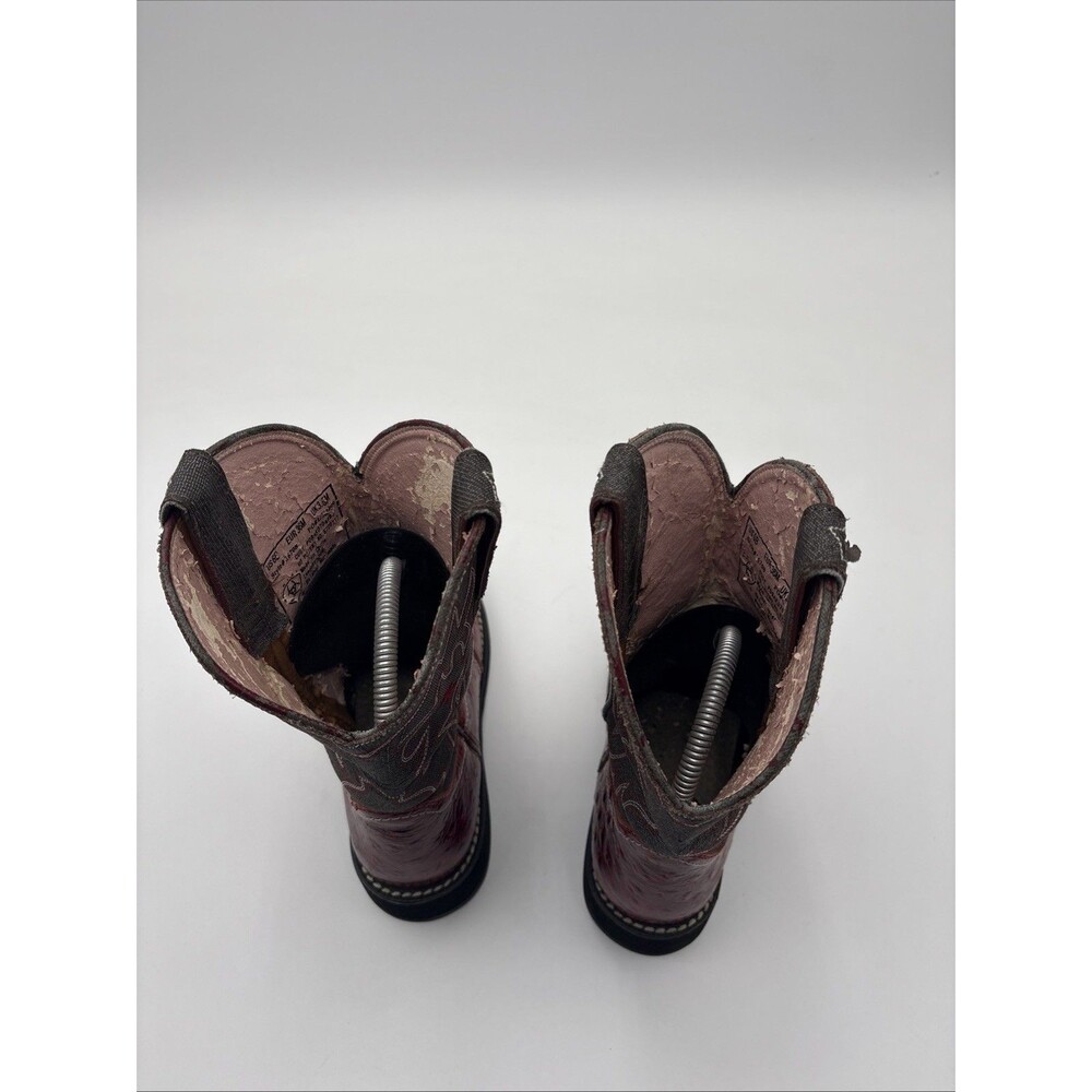 Ariat Boots Womens Size 6 B ProBaby Ostrich Print Red & Grey 16708 - Picture 5 of 9